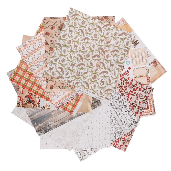 Набор бумаги для скрапбукинга "Зимние сны" (12 листов) 30.5х30.5 см, 250 гр/м2