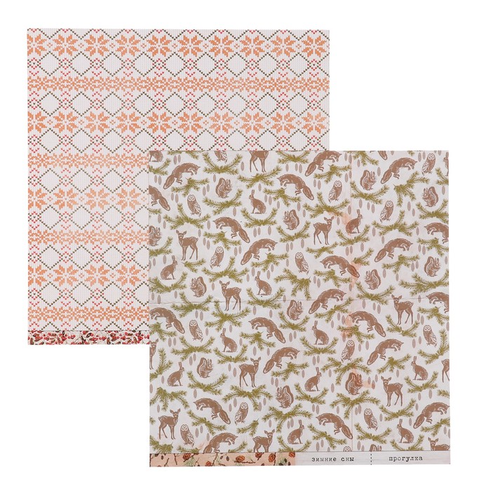 Набор бумаги для скрапбукинга "Зимние сны" (12 листов) 30.5х30.5 см, 250 гр/м2