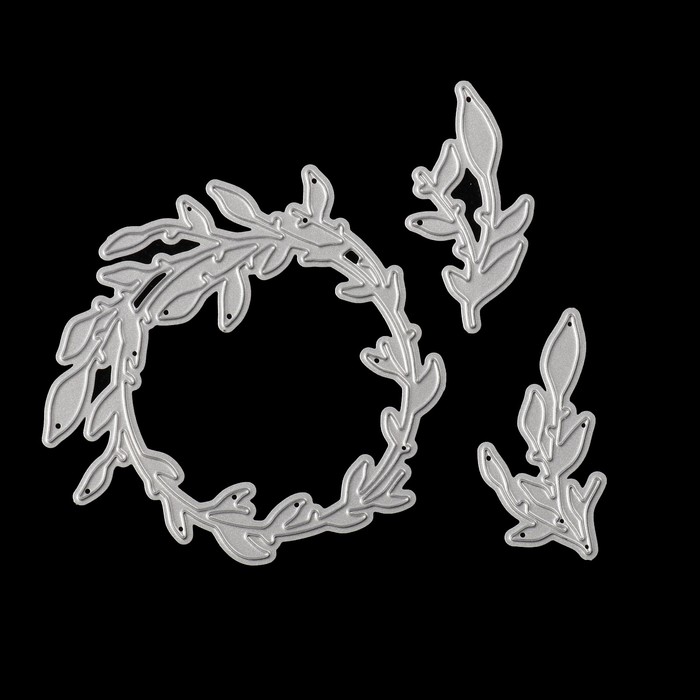 Нож для вырубки "Венок из листьев" (набор 3 шт) 7,7х7,9, 2,3х47 см, 2,3х4,7 см
