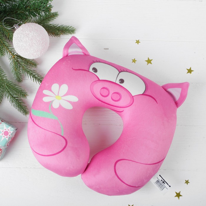 Подголовник-подушка антистресс "Душка", цвет розовый
