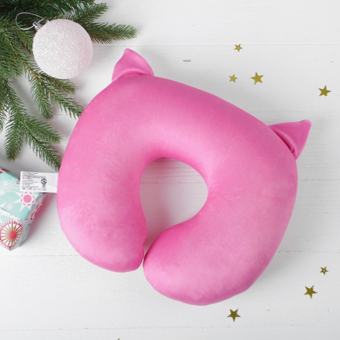 Подголовник-подушка антистресс "Душка", цвет розовый