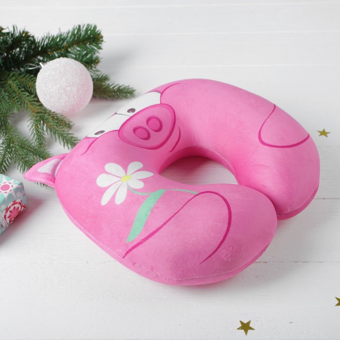 Подголовник-подушка антистресс "Душка", цвет розовый