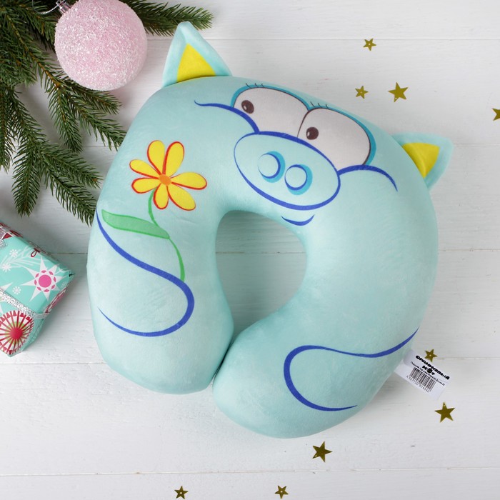 Подголовник-подушка антистресс "Душка", цвет мятный