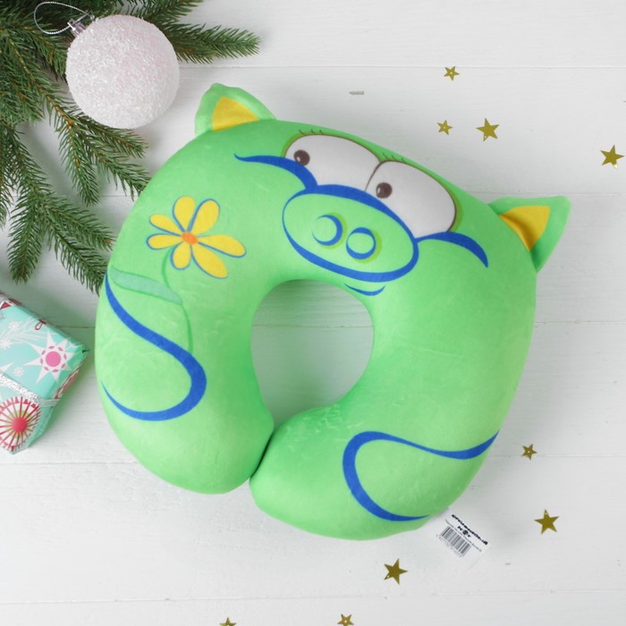 Подголовник-подушка антистресс "Душка", цвет зеленый