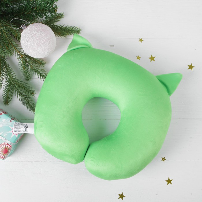 Подголовник-подушка антистресс "Душка", цвет зеленый