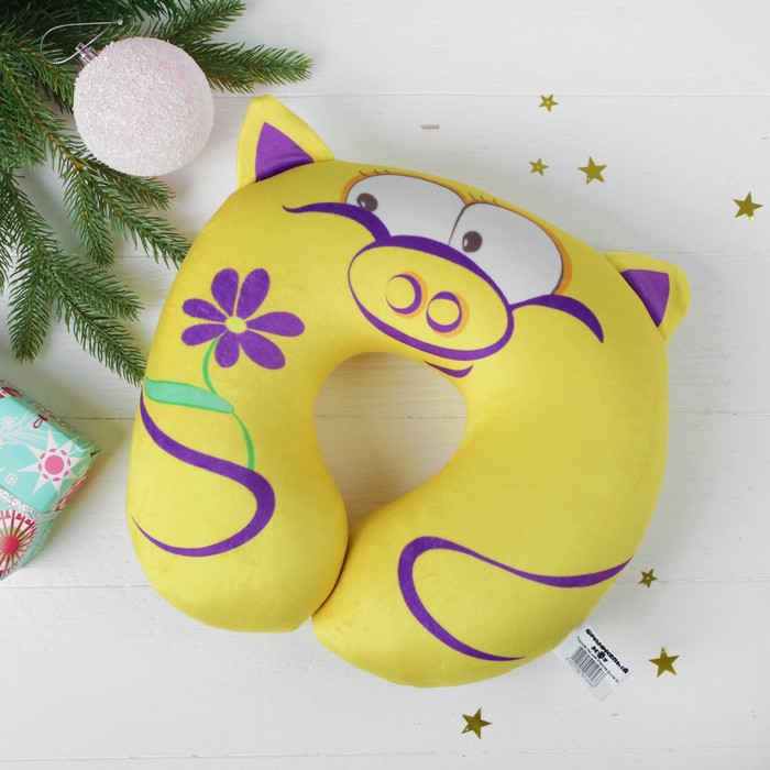 Подголовник-подушка антистресс "Душка", цвет желтый