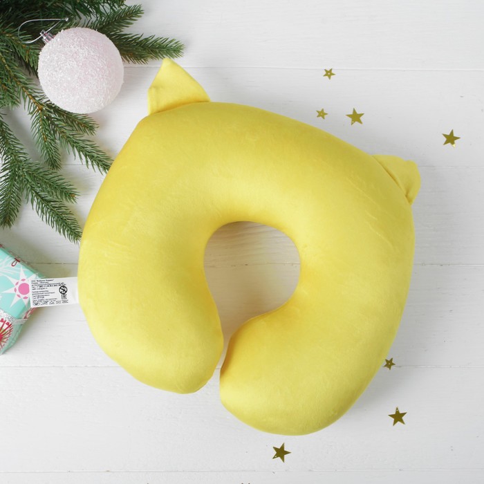 Подголовник-подушка антистресс "Душка", цвет желтый