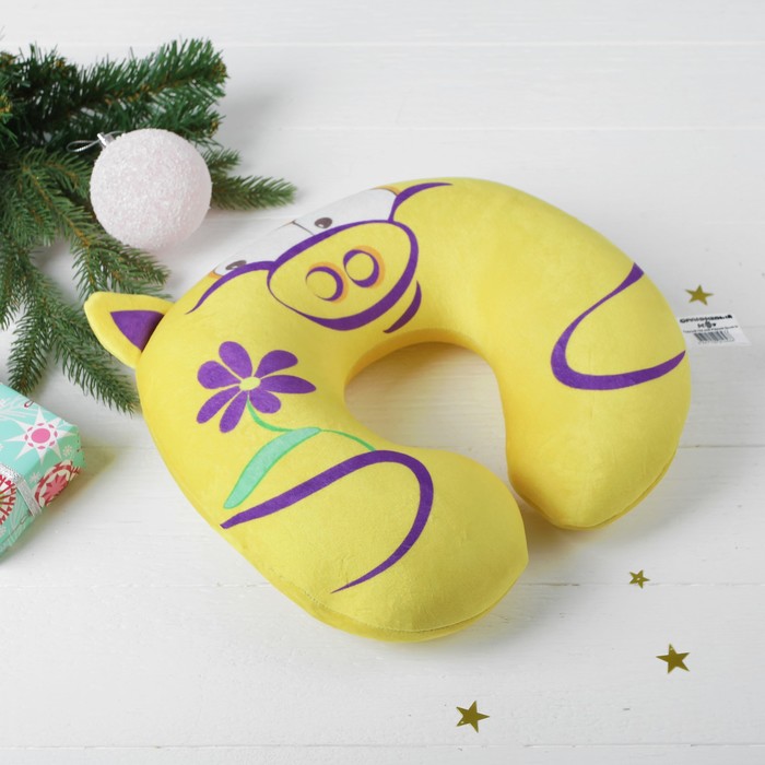 Подголовник-подушка антистресс "Душка", цвет желтый