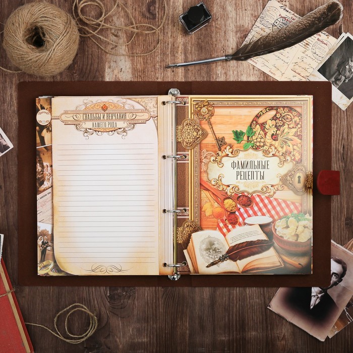 Подарочный набор "Родословная книга нашей семьи", с пером и чернильницей, корич., 35 х 42 см 32826