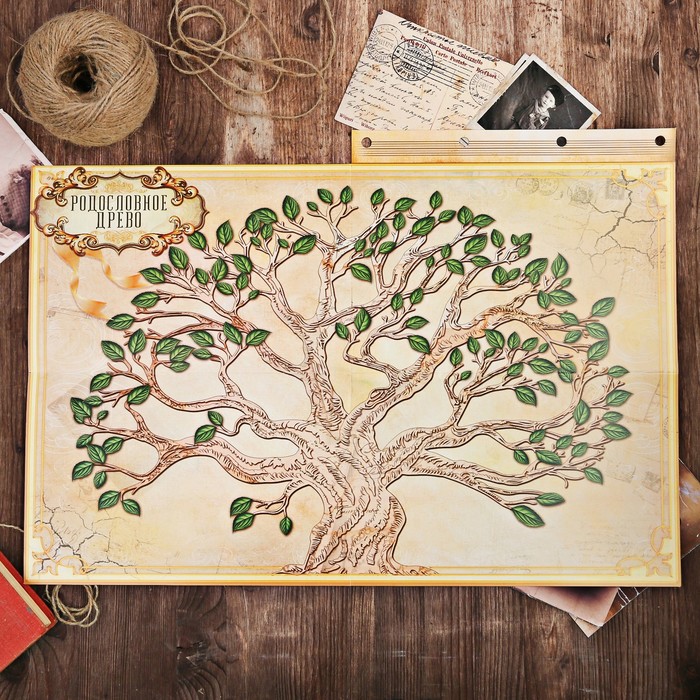 Подарочный набор "Родословная книга нашей семьи", с пером и чернильницей, корич., 35 х 42 см 32826