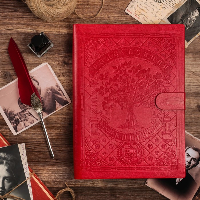 Подарочный набор "Родословная книга нашей семьи", с пером и чернильницей, крас., 35 х 42 см 32826