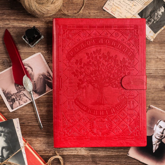 Подарочный набор "Родословная книга нашей семьи", с пером и чернильницей, крас., 35 х 42 см 32826