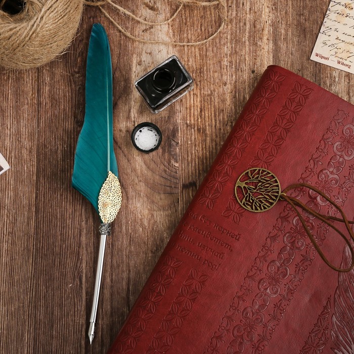 Подарочный набор "Родословная книга наш род" с пером и чернильницей, коричн., 35 х 42 см