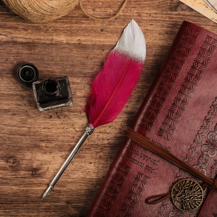 Подарочный набор "Родословная книга наш род" с пером и чернильницей, бордо, 35 х 42 см