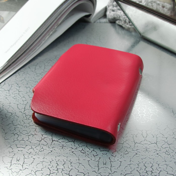 Визитница вертикальная, 1 ряд, 26 картхолдеров, цвет малиновый