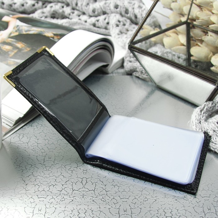 Визитница горизонтальная, 1 ряд, 22 картхолдера, цвет чёрный