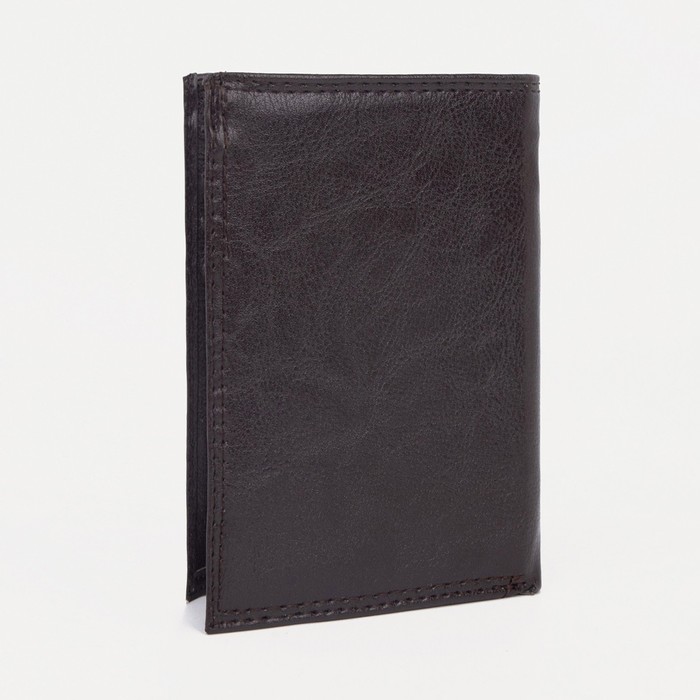 Портмоне мужское 2 в 1 (авто), отдел, для карт, для монет, цвет коричневый