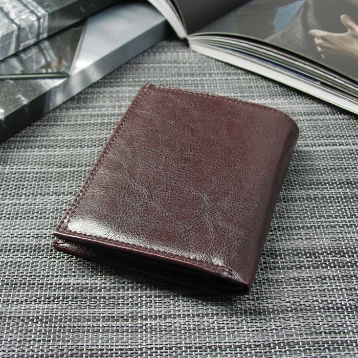 Портмоне мужское 2 в 1 (авто), 4 отдела, для карт, для монет, цвет коричневый