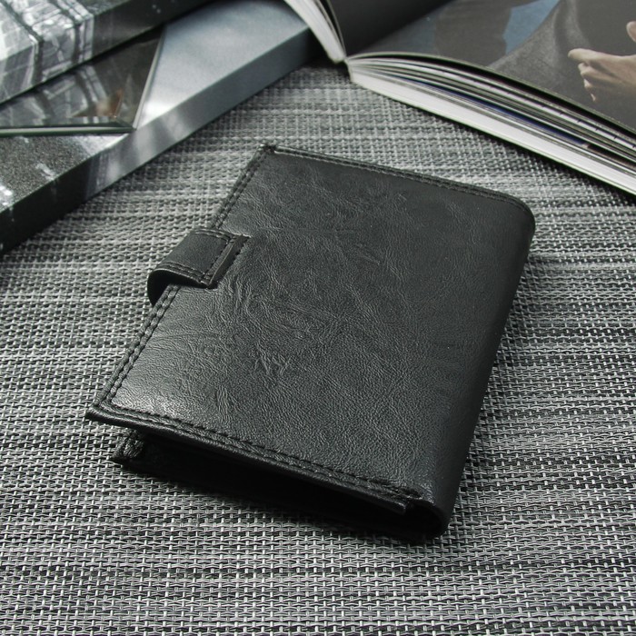 Портмоне мужское 2 в 1 (авто), 4 отдела, для карт, для монет, цвет чёрный