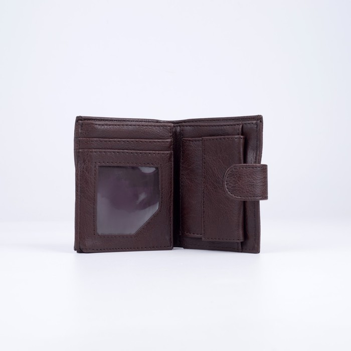 Портмоне мужское 2 в 1 (авто), 4 отдела, для карт, для монет, цвет коричневый