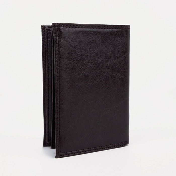 Портмоне мужское 3 в 1 (авто+паспорт), 4 отдела, для карт, для монет, цвет коричневый