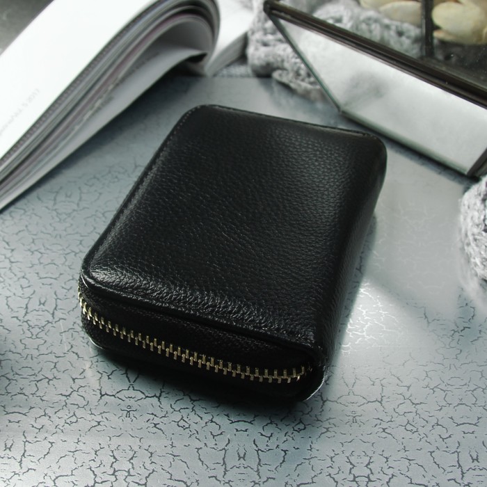 Визитница горизонтальная, 1 ряд, 9 картхолдеров, цвет чёрный