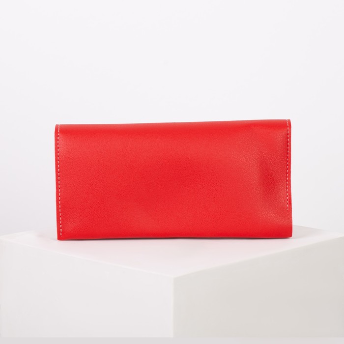 Кошелёк женский, 2 отдела, для карт, цвет красный