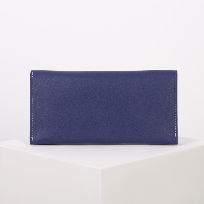 Кошелёк женский, 2 отдела, для карт, цвет синий