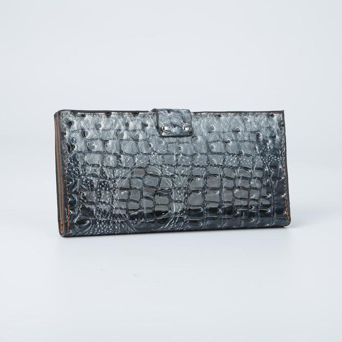 Кошелёк женский, 2 отдела, для карт, цвет серый