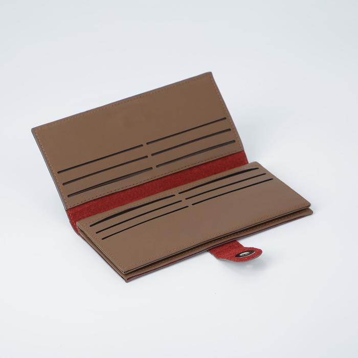 Кошелёк женский, 2 отдела, для карт, цвет серый