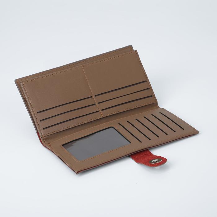 Кошелёк женский, 2 отдела, для карт, цвет серый