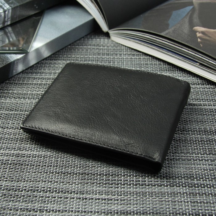 Портмоне мужское, 2 отдела, для карт, для монет, цвет чёрный