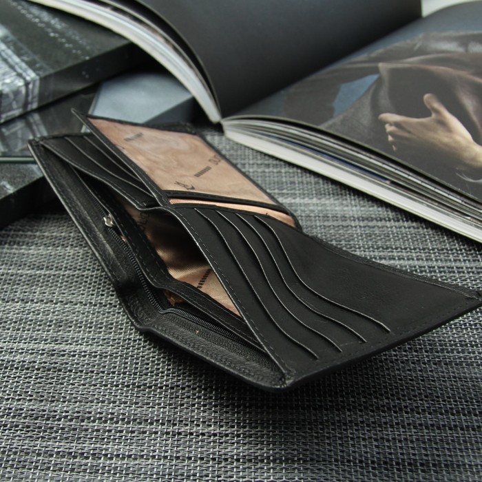 Портмоне мужское, 2 отдела, для карт, для монет, цвет чёрный