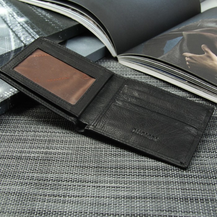 Портмоне мужское, 2 отдела, для карт, для монет, цвет чёрный