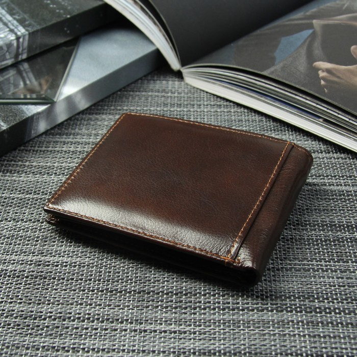 Портмоне мужское, 2 отдела, для карт, для монет, цвет кофе