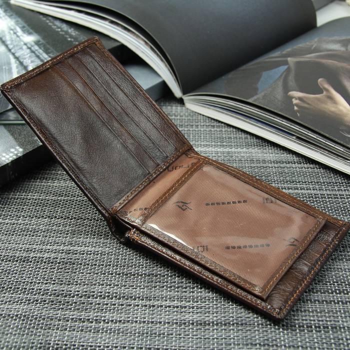 Портмоне мужское, 2 отдела, для карт, для монет, цвет кофе
