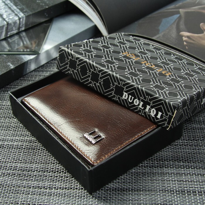 Портмоне мужское, 2 отдела, для карт, для монет, цвет кофе