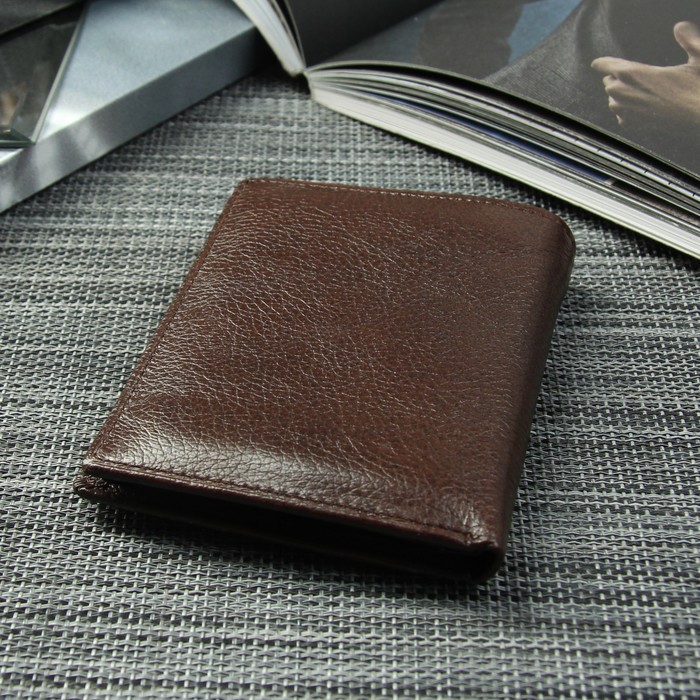 Портмоне мужское, 2 отдела, для карт, для монет, цвет коричневый