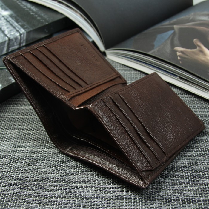 Портмоне мужское, 2 отдела, для карт, для монет, цвет коричневый