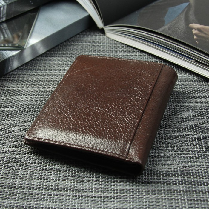 Портмоне мужское, 2 отдела, для карт, для монет, цвет кофе