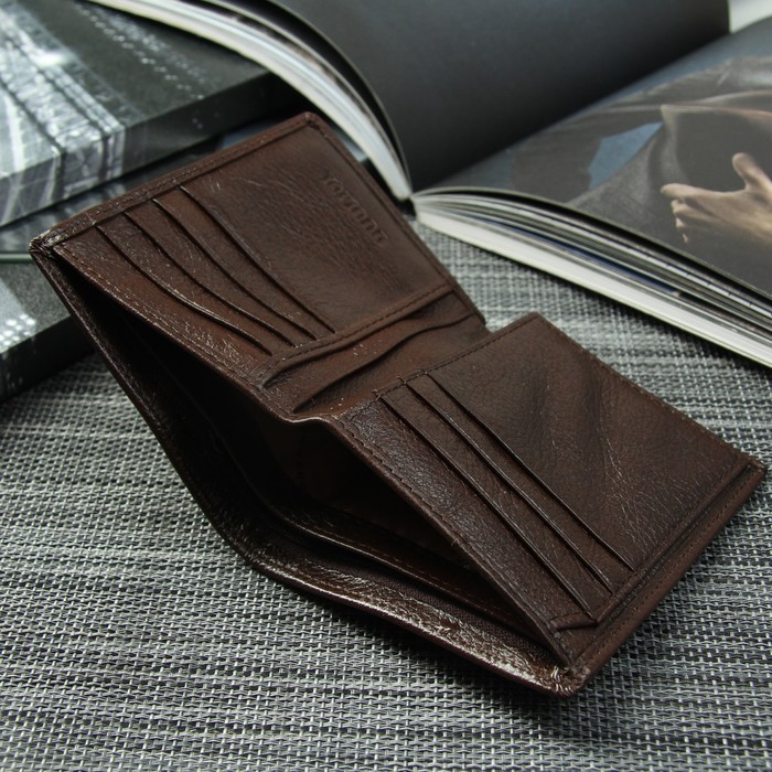 Портмоне мужское, 4 отдела, для карт, для монет, цвет кофе