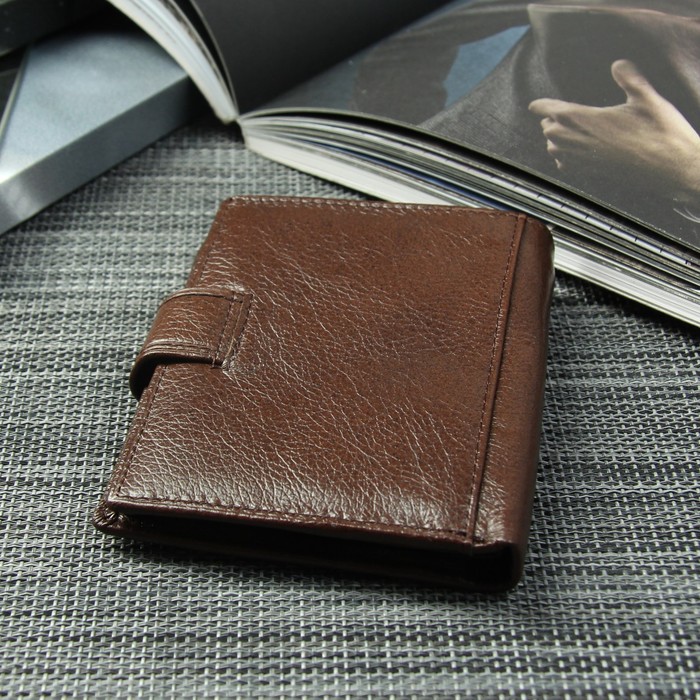 Портмоне мужское, 4 отдела, для карт, для монет, цвет кофе