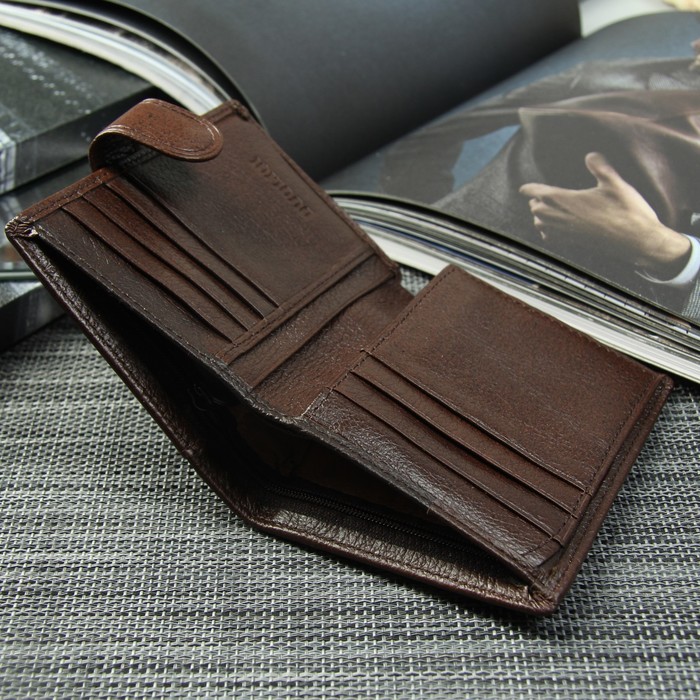 Портмоне мужское, 4 отдела, для карт, для монет, цвет кофе