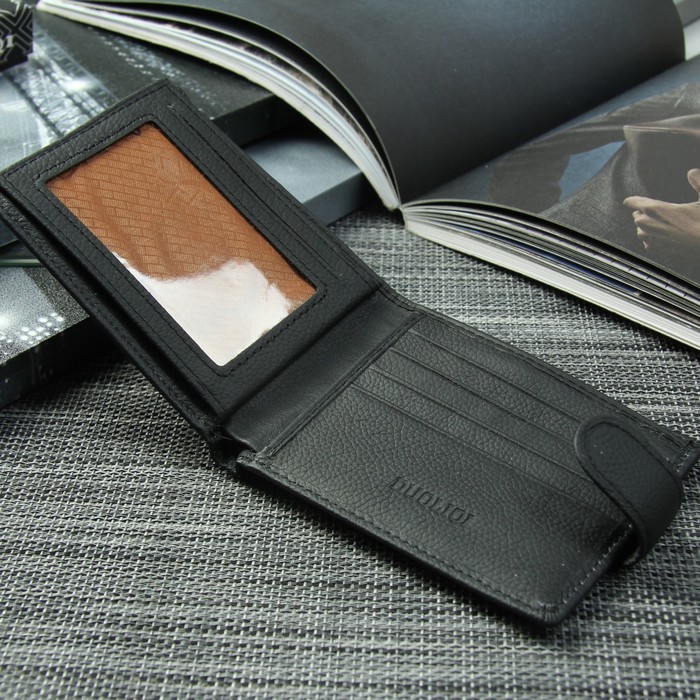 Портмоне мужское, 4 отдела, для карт, для монет, цвет чёрный