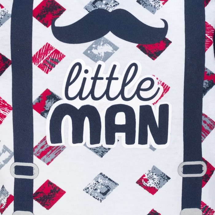 Боди Крошка Я "Little man" рост 62-68 см, (р-р 22), белый