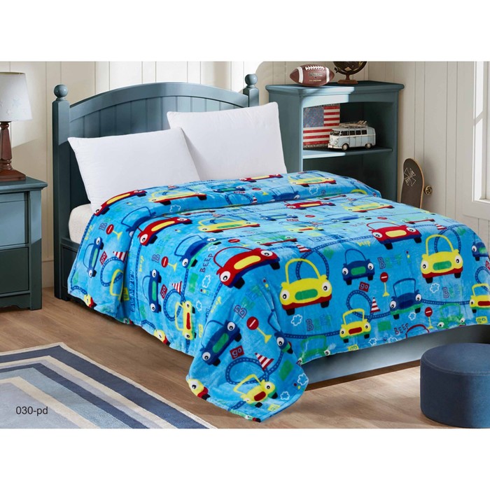 Плед «Машинки», размер 100х150 см, велсофт 280 г/м2