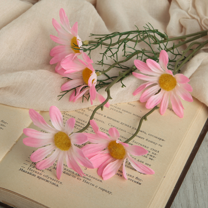 Цветы искусственные "Дороникум ромашка" 6*50 см, розовый