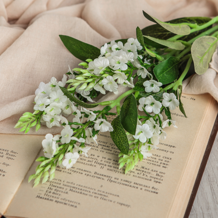 Цветы искусственные "Дельфиниум малый" 2*54 см, белый