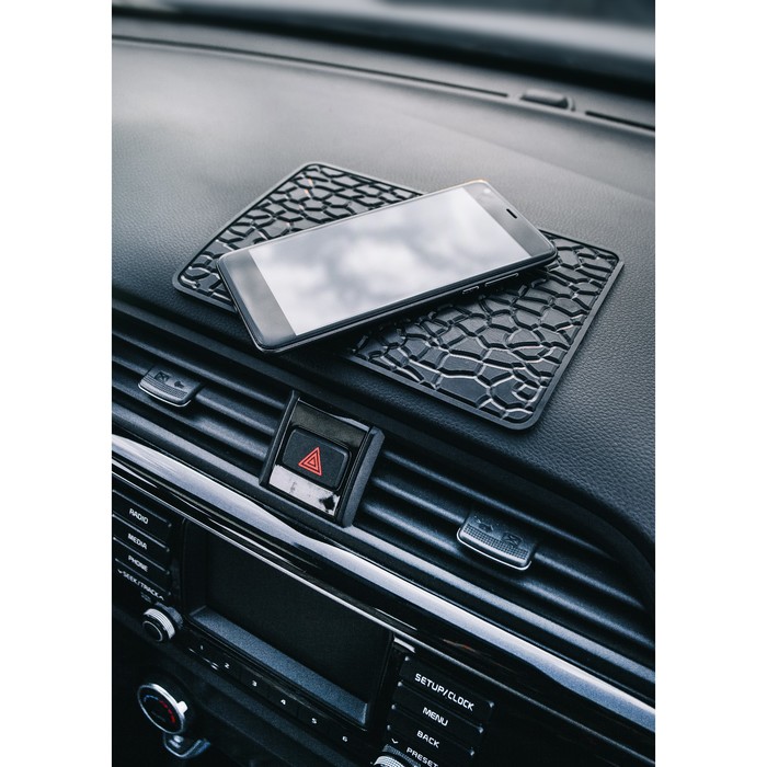 Коврик противоскользящий TORSO, 20x13 см, крупная структура, черный