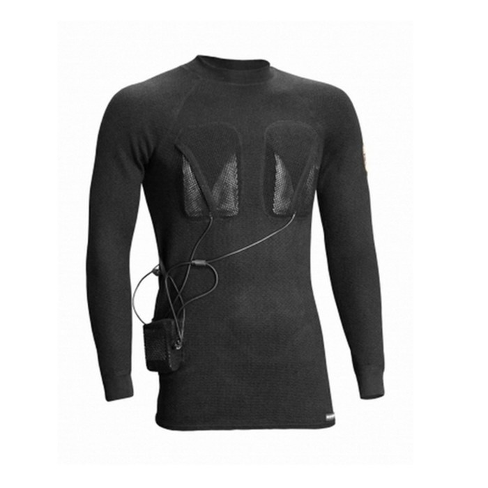 Термобелье, кофта с подогревом Arctic Merino Wool, черная, 44-46, 2 USB модуля, без аккум